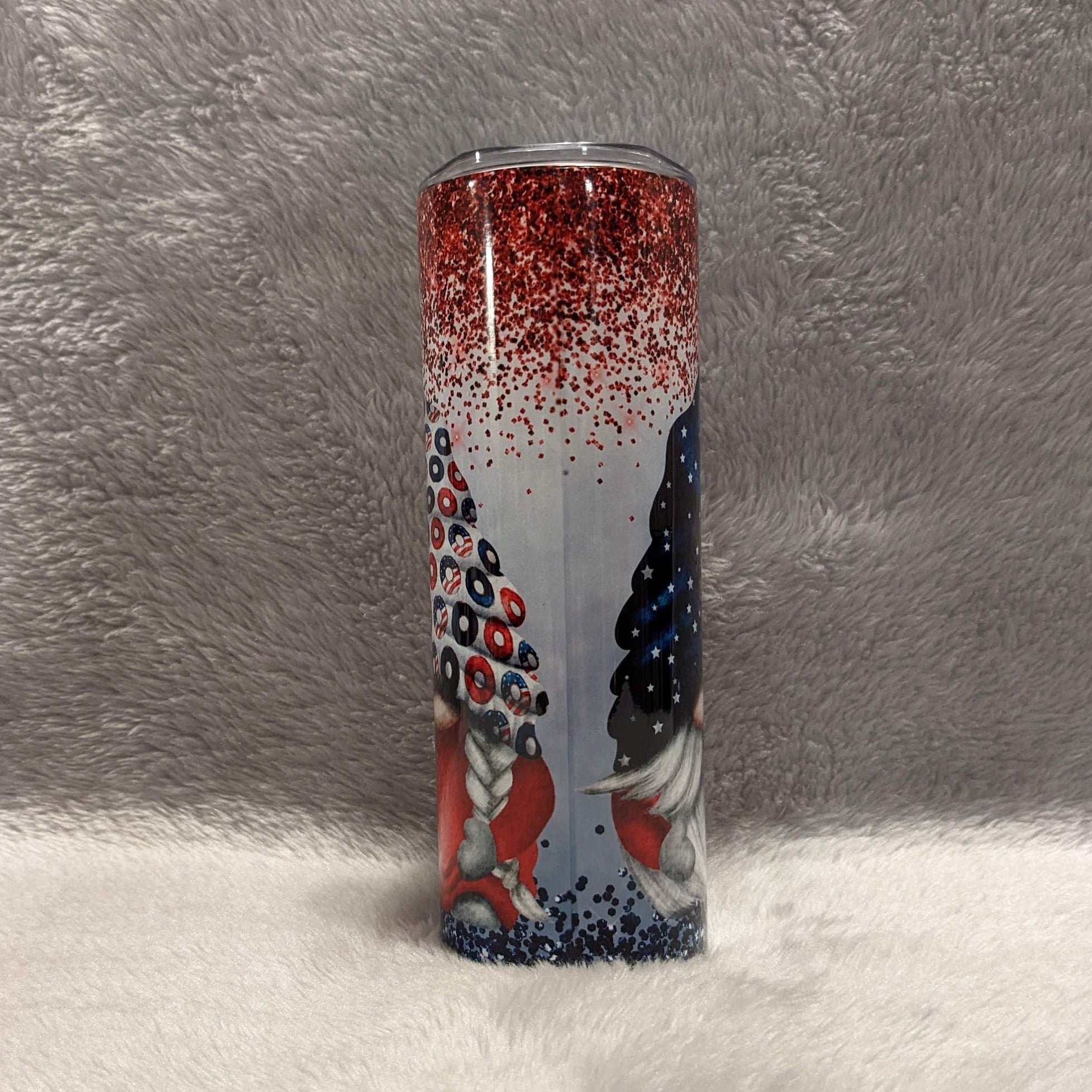 Patriotic Gnome Tumbler Can Be Personalized, Patriotic Gift, Tumbler Includes Reusable Straw, Hot Cold Drinkware For Home Work Or On The Go