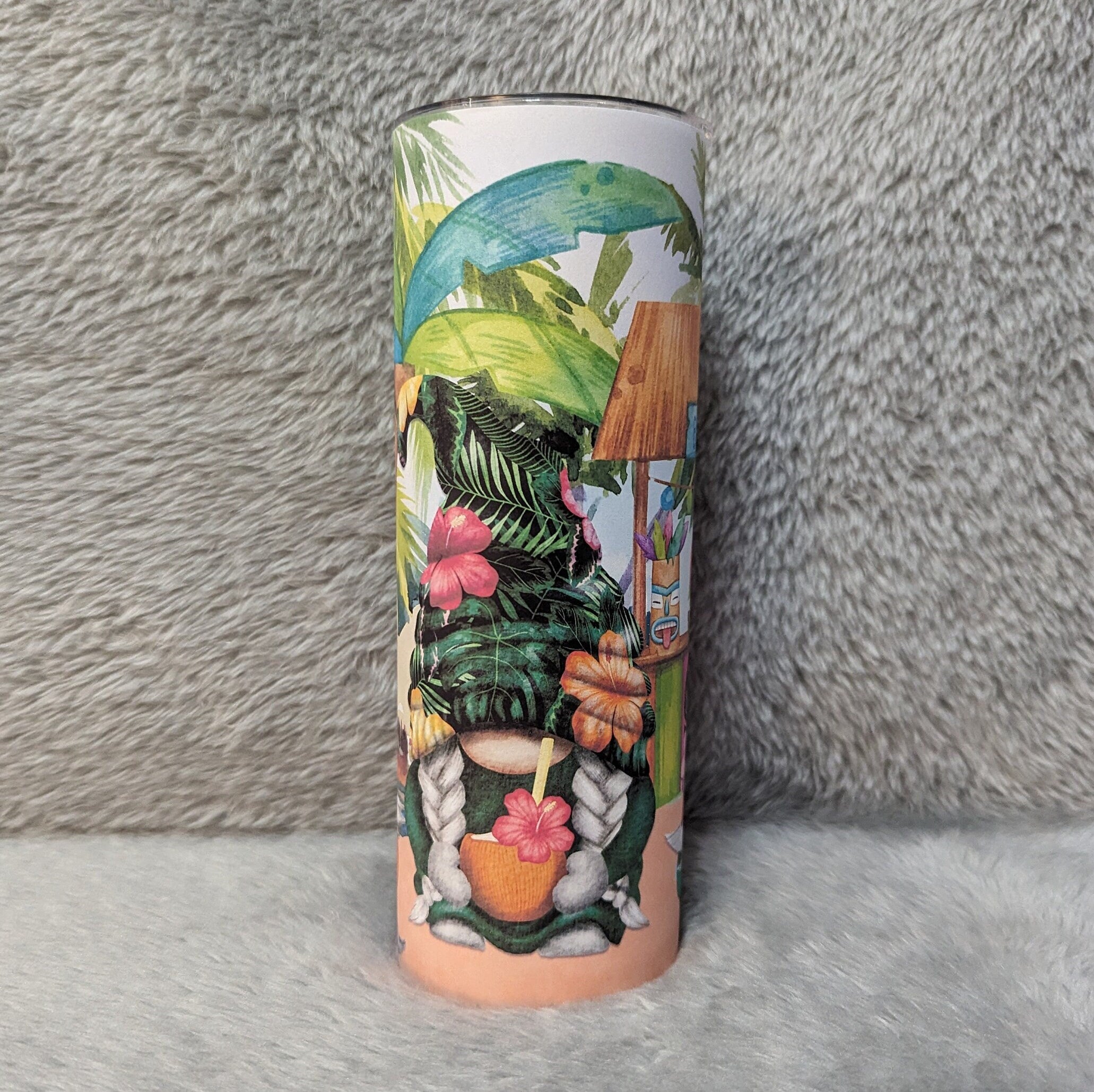 Vacation Beach Gnome Tumbler Can Be Personalized, Beach Gnomes Cup, Vacation Cup, Beach Gnome Tumbler With Reusable Straw For Everyday Use