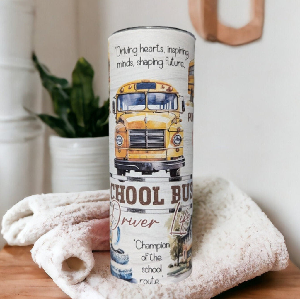 Bus Driver Affirmation Tumbler - Includes Reusable Straw, Show your appreciation to Your Childs Bus Driver, School Bus Driver Gift