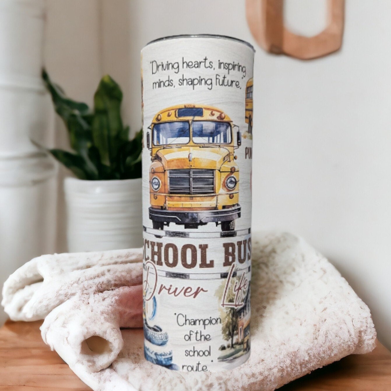 Bus Driver Affirmation Tumbler - Includes Reusable Straw, Show your appreciation to Your Childs Bus Driver, School Bus Driver Gift