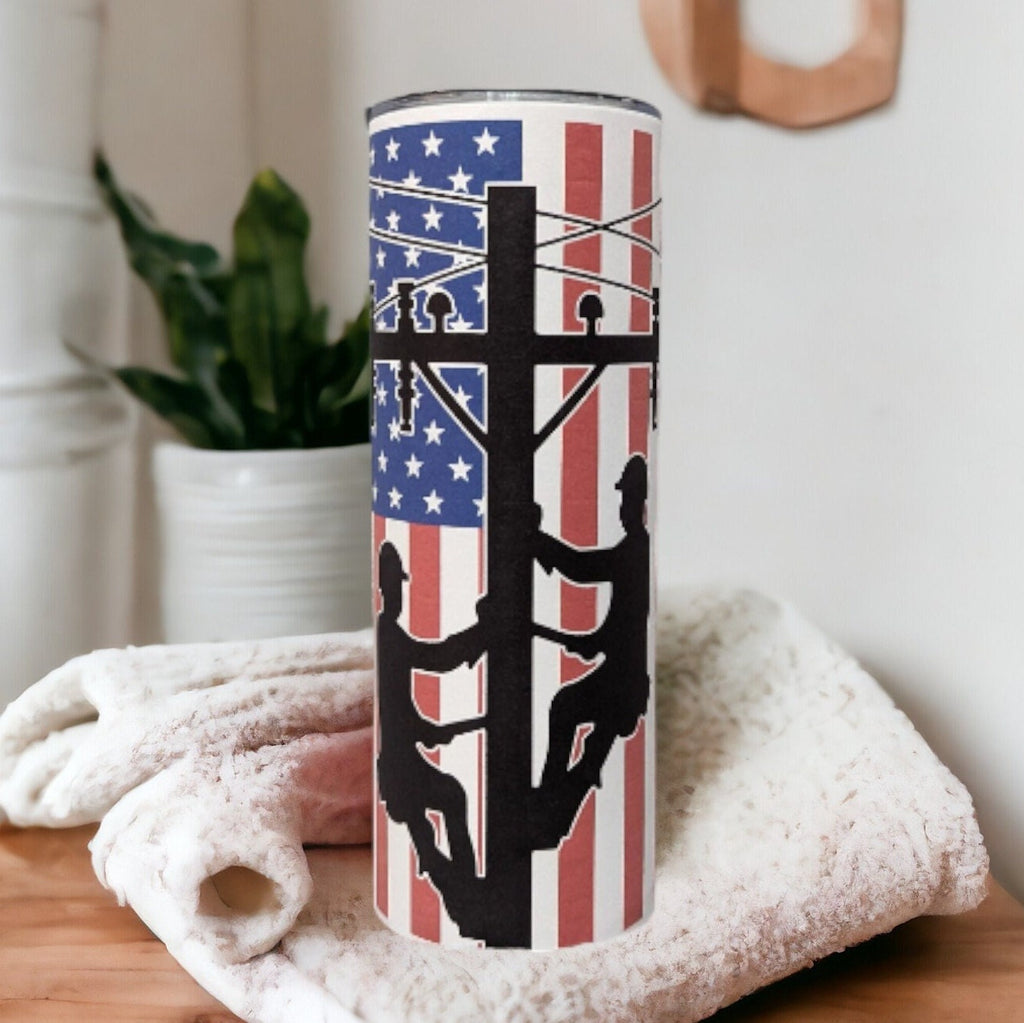 Lineman Tumbler 20oz With Reusable Straw