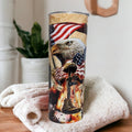 Because Of The Brave Eagle Tumbler, Veteran Eagle Cup, Eagle Tumbler, Eagle Gift, Gift For Her, Gift For Him, 20oz Tumbler With Straw