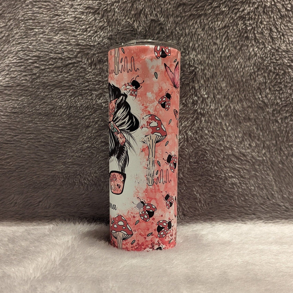 Ladybug Tumbler Can Be personalized, Personalized Tumbler With Reusable Straw, Ladybug Cup With Name, Lady Bug Lover Gift