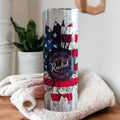 Patriotic Sunflower Tumbler Personalized, Patriotic Sunflower Cup With Name, Patriotic Flower Gift, Gift For Her, Hot Or Cold Drinkware