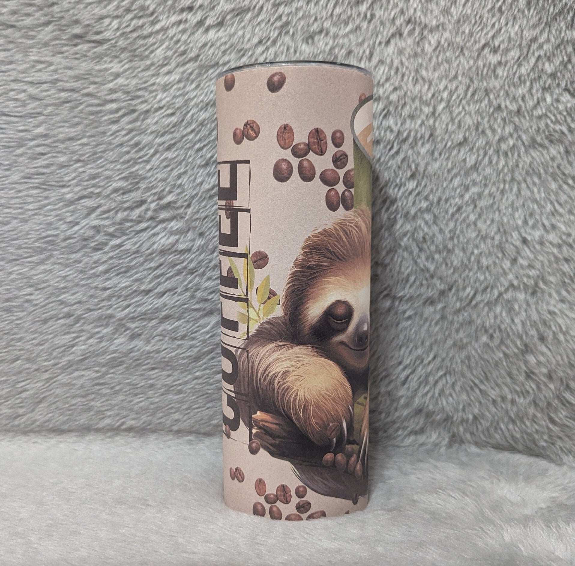 I Need Coffee  Sloth Tumbler with Sleepy Sloth, Perfect for Sloth Lovers and Coffee Enthusiasts, Can Be Personalized, Great Sloth Lover Gift