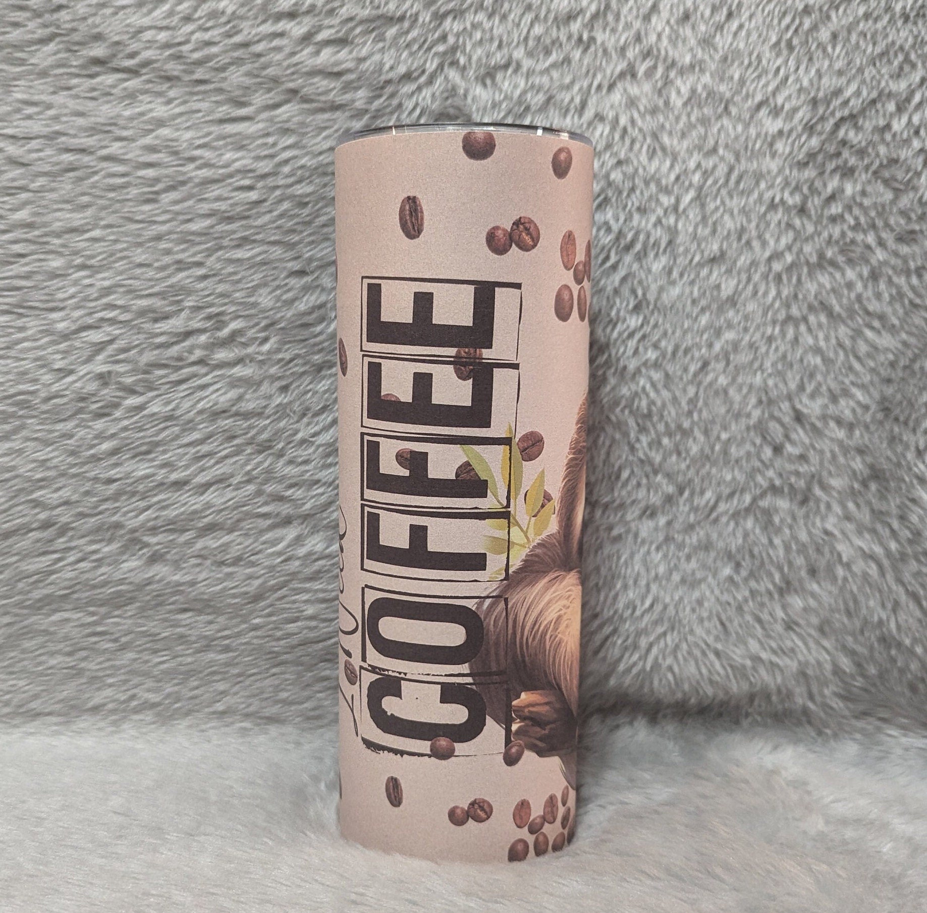 I Need Coffee  Sloth Tumbler with Sleepy Sloth, Perfect for Sloth Lovers and Coffee Enthusiasts, Can Be Personalized, Great Sloth Lover Gift