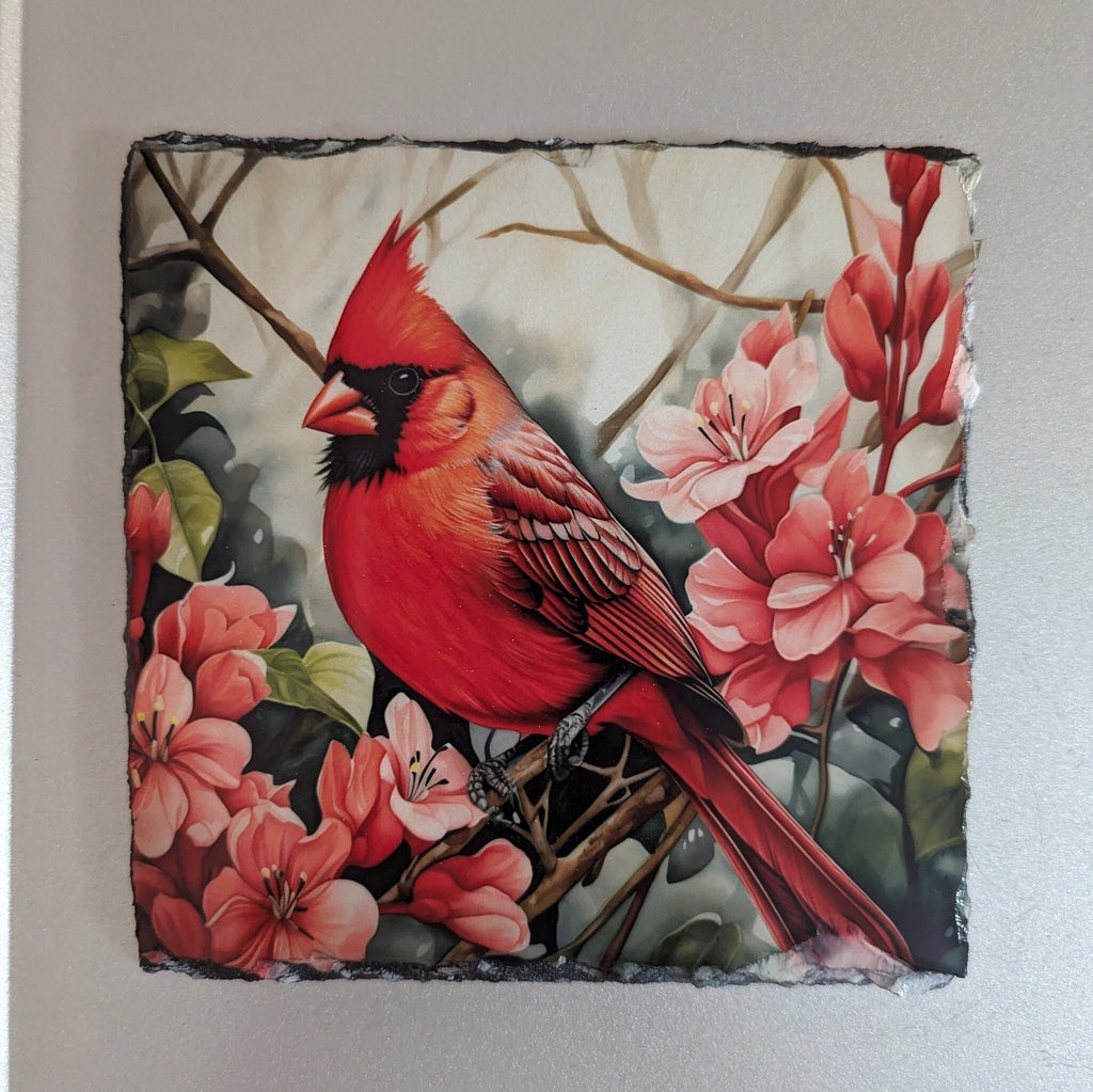 Slate Cardinal Picture With Display Legs