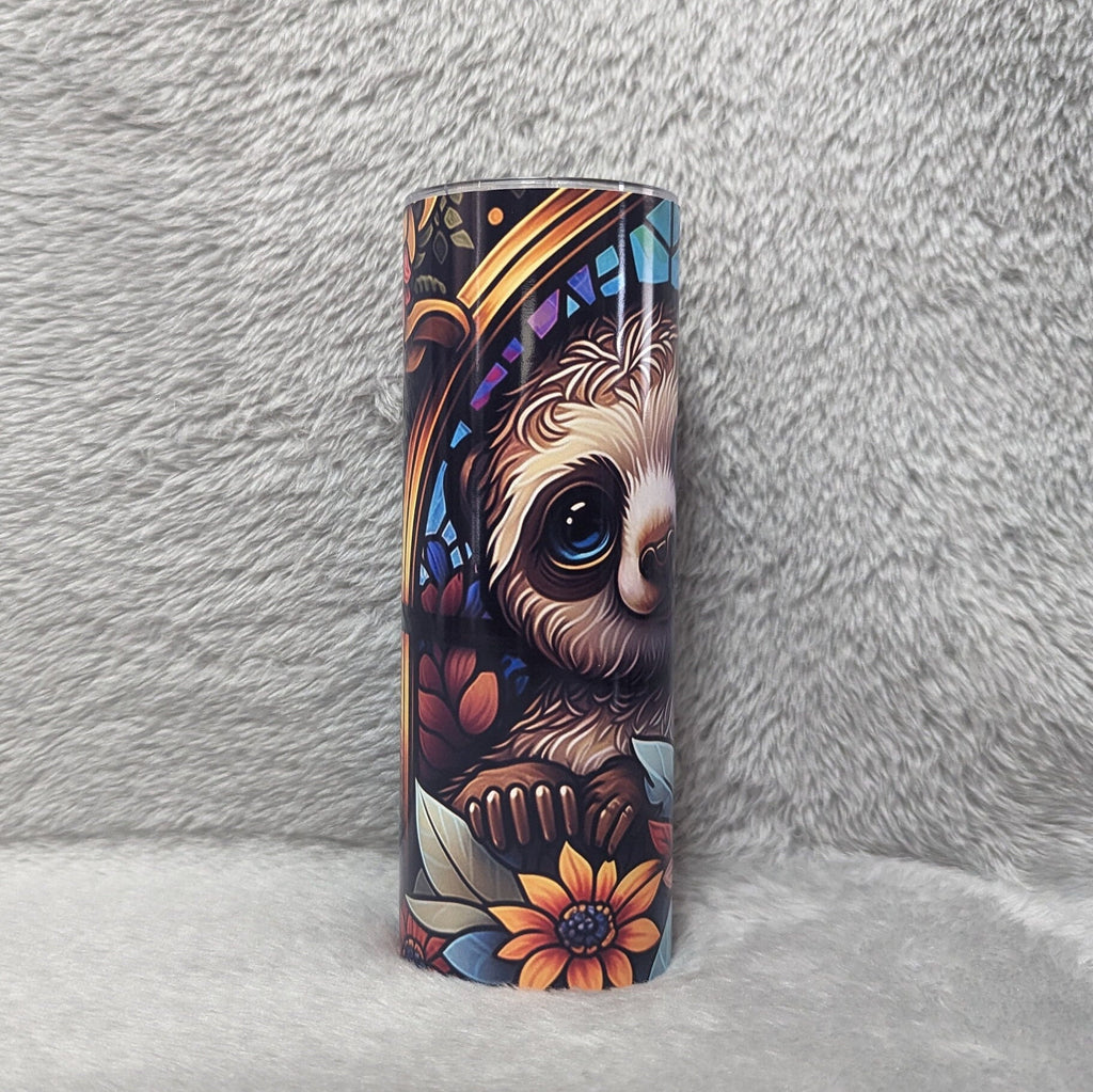 Beautiful Sloth Tumbler With Straw Can Be Personalized, Sloth Cup With Name, Hot Cold Drinkware, Great For Home Work Or On The Go