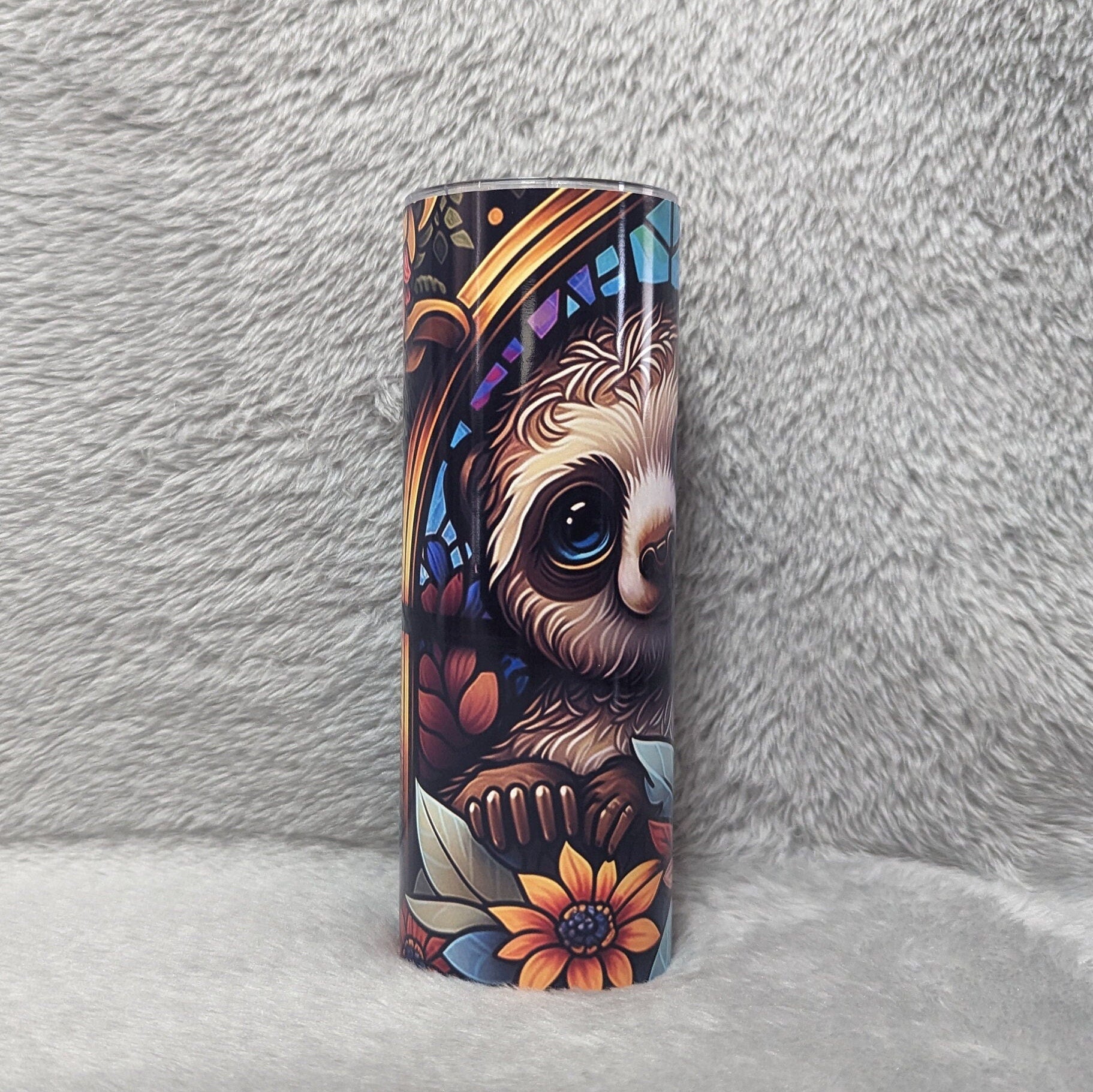 Beautiful Sloth Tumbler With Straw Can Be Personalized, Sloth Cup With Name, Hot Cold Drinkware, Great For Home Work Or On The Go