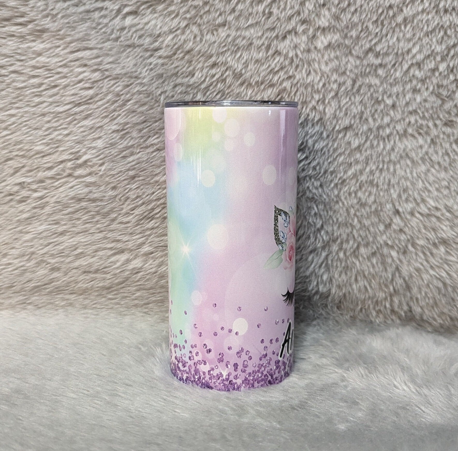 Kids Unicorn Cup 15oz With Reusable Straw Can Be Personalized