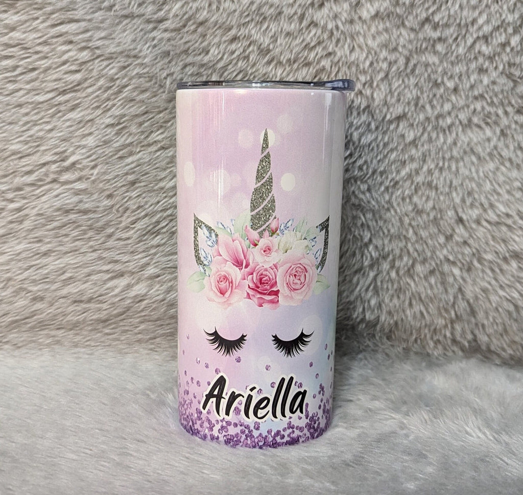 Kids Unicorn Cup 15oz With Reusable Straw Can Be Personalized