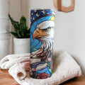 Beautiful Patriotic Eagle Tumbler With A Stained Glass Design, Eagle Cup, Patriotic Eagle Cup, Great Gift For Eagle Lover