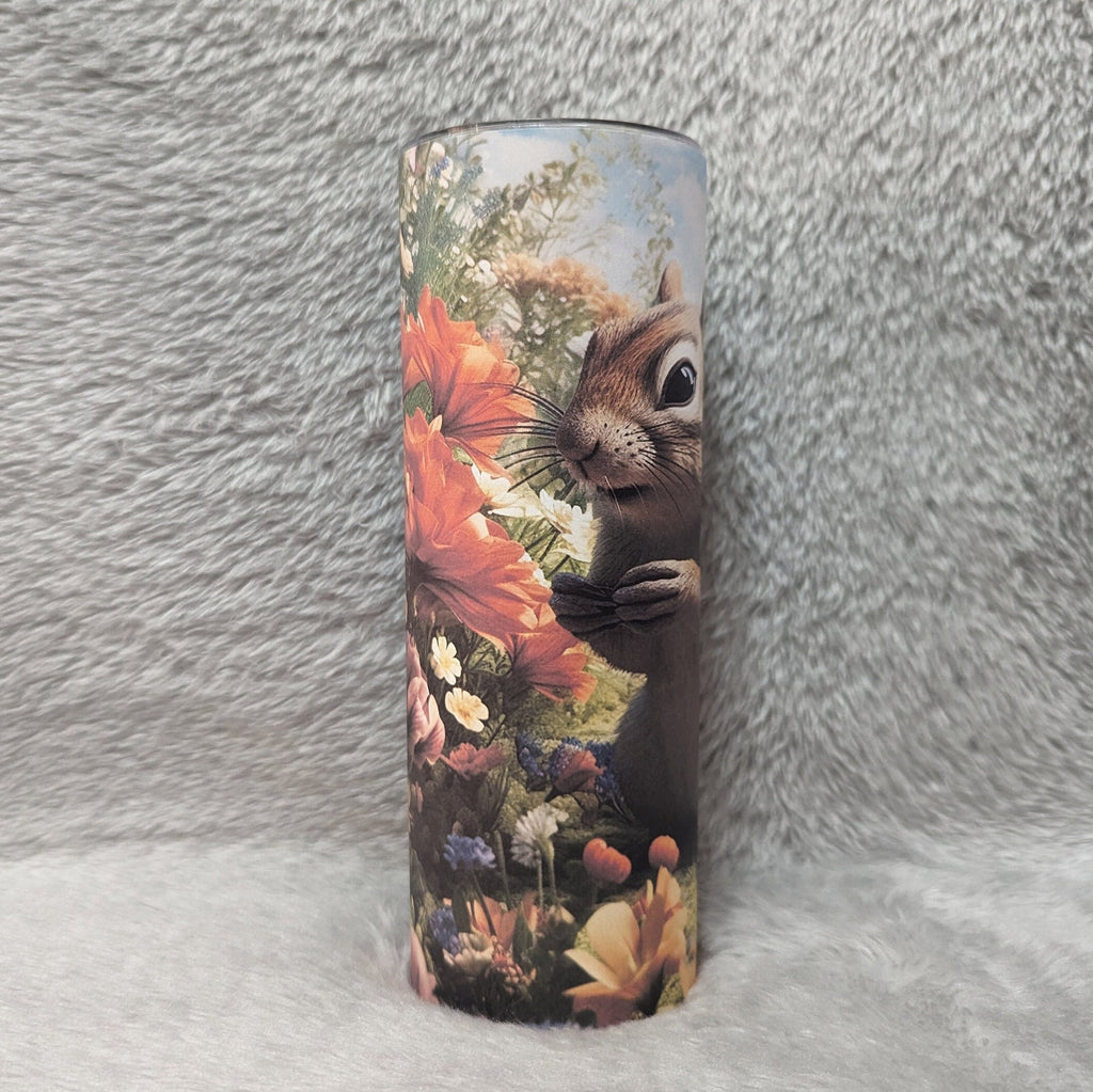 Colorful Chipmunk Tumbler Can Be Personalized, Chipmunk Cup With Name, Chipmunk Tumbler, Includes a Reusable Straw, For Hot Or Cold Drinks