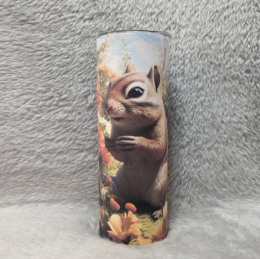 Colorful Chipmunk Tumbler Can Be Personalized, Chipmunk Cup With Name, Chipmunk Tumbler, Includes a Reusable Straw, For Hot Or Cold Drinks
