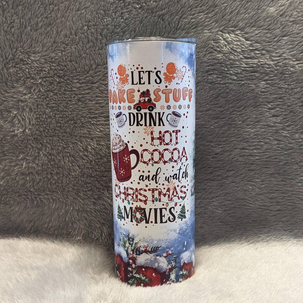 Let's Bake Stuff Winter Christmas Tumbler, Includes Reusable Plastic Straw, For Hot Or Cold Drinks, Christmas Party Gift To Enjoy All Year