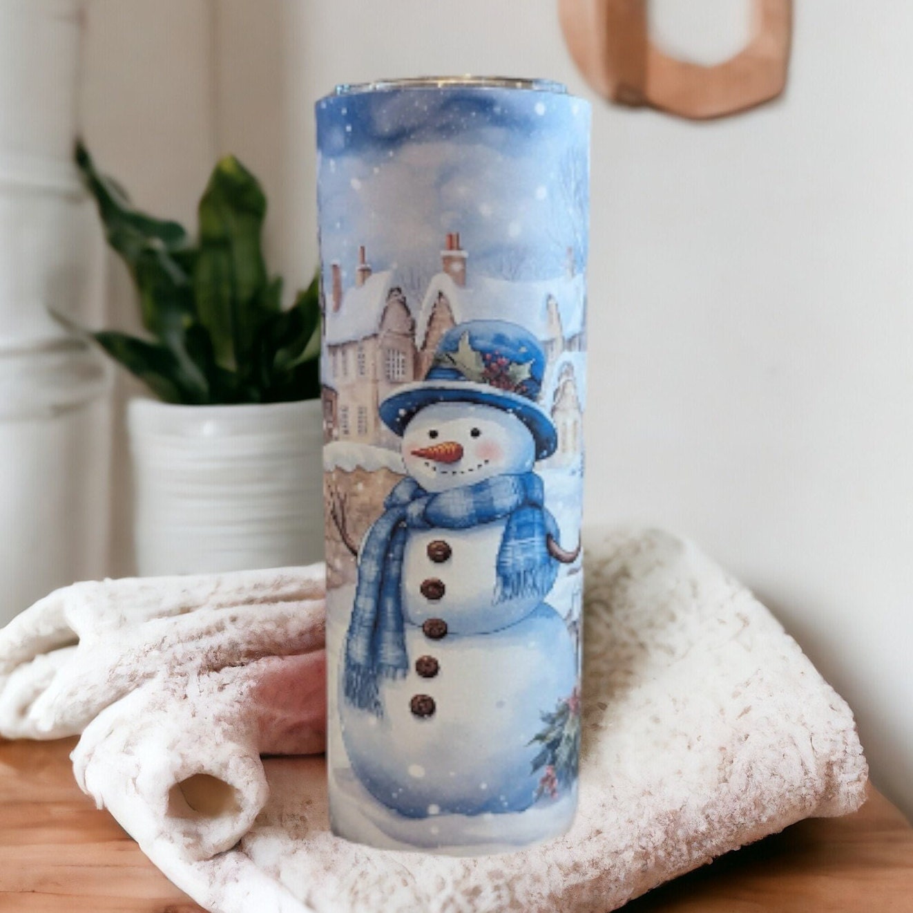 Festive Snowman Tumbler, Enjoy Hot and Cold Drinks in Style, Great Christmas Gift, Snowman Tumbler Personalized, Snowman Cup With Name