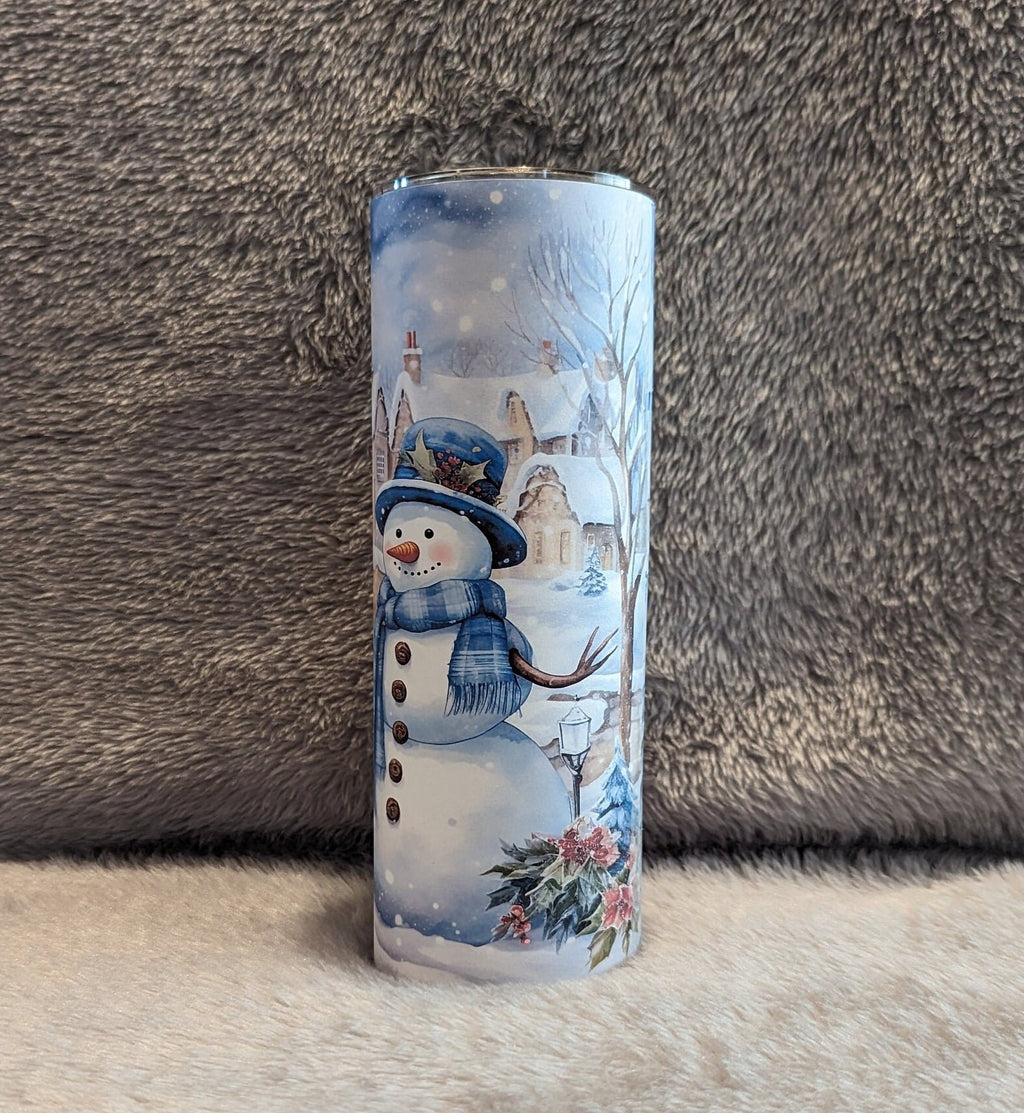 Festive Snowman Tumbler, Enjoy Hot and Cold Drinks in Style, Great Christmas Gift, Snowman Tumbler Personalized, Snowman Cup With Name