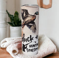Duck Hunting Season Tumbler - Perfect for Hunters with Duck Hunting Dogs, Includes Reusable Plastic Straw, For Hot Or Cold Drinks
