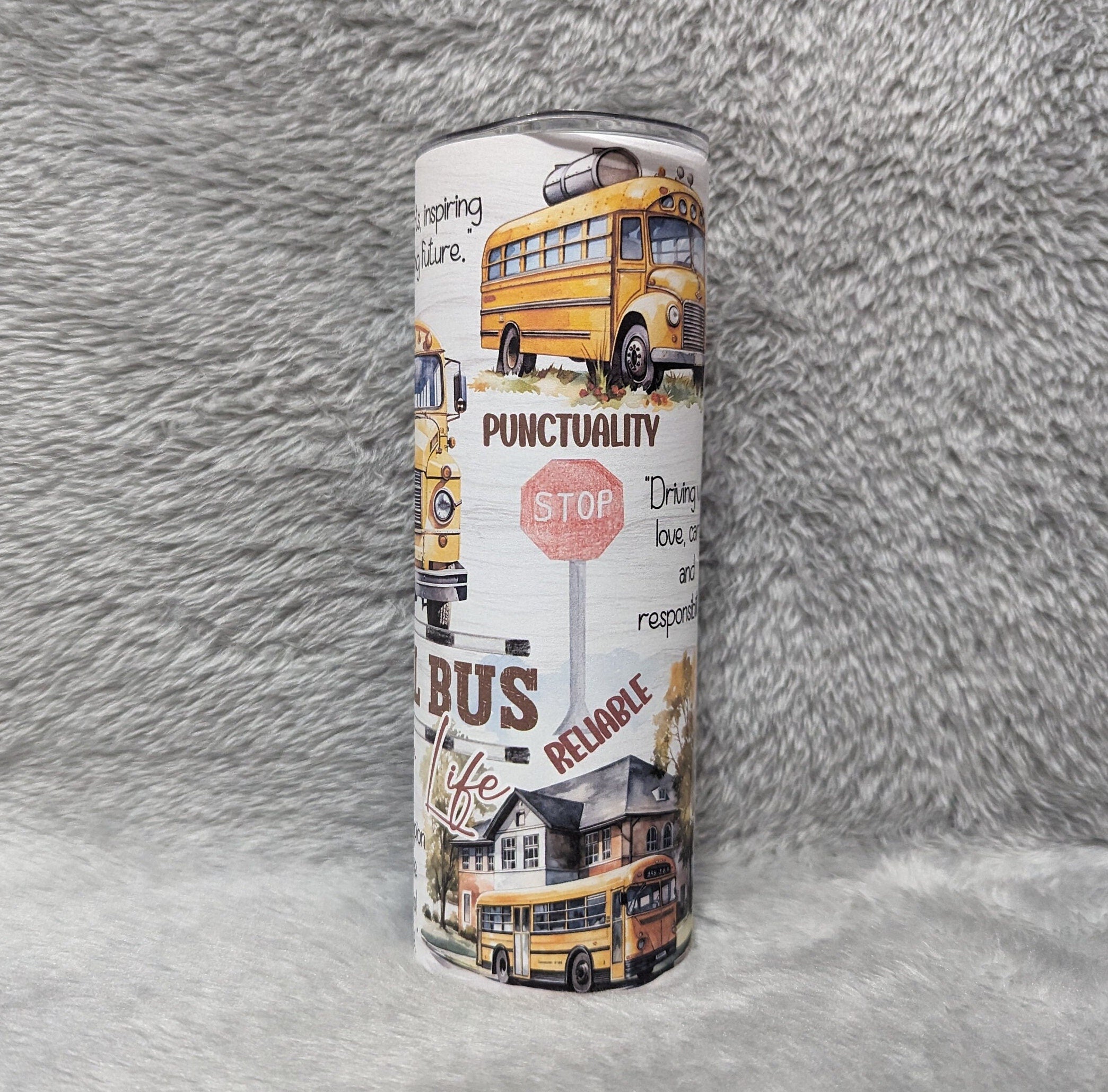 Bus Driver Affirmation Tumbler - Includes Reusable Straw, Show your appreciation to Your Childs Bus Driver, School Bus Driver Gift