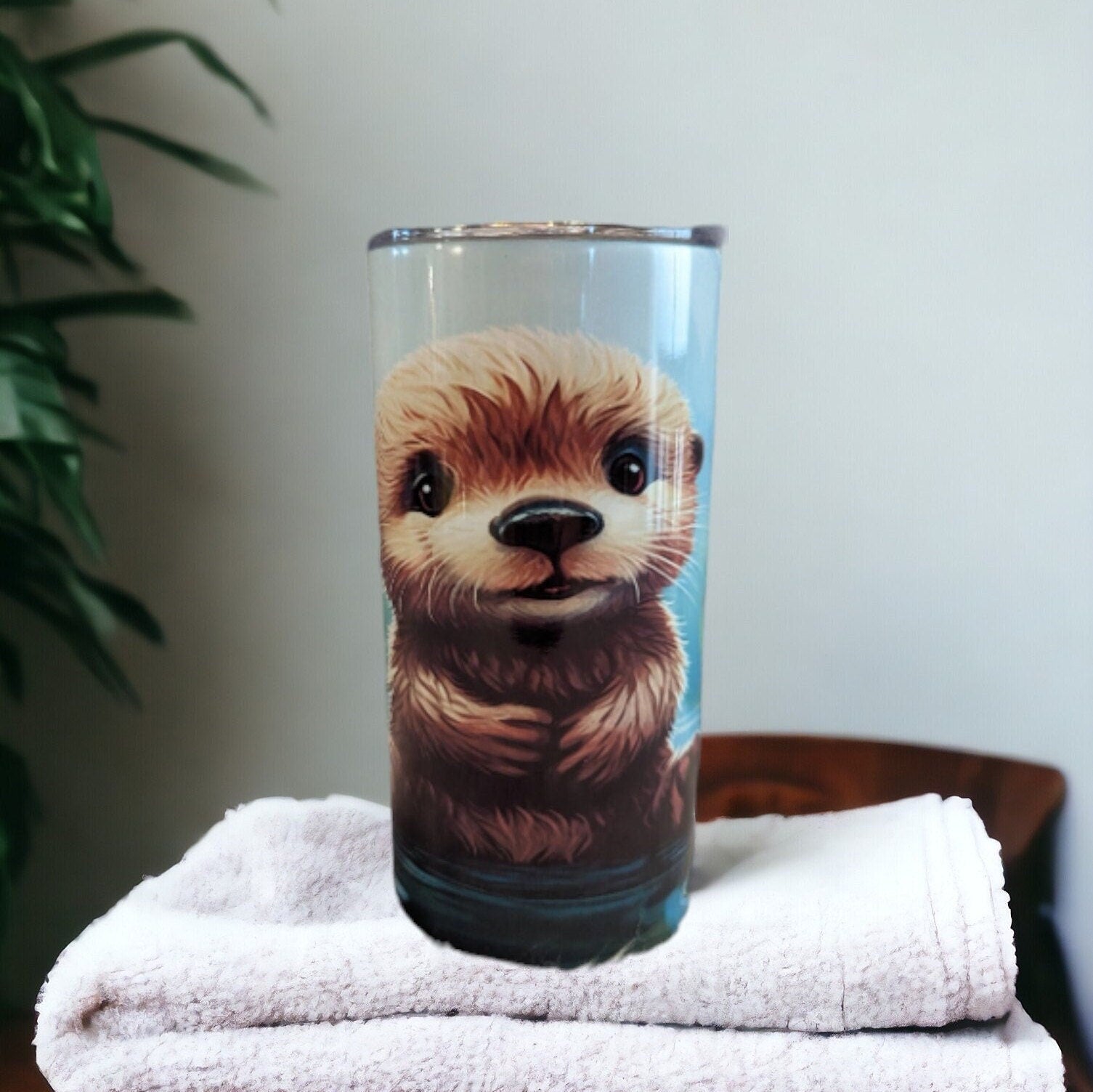 Cute Otter Tumbler With Straw, Insulated  Otter Tumbler For Kids That Can Be Personalized, Otter Cup For Kids With Reusable Plastic Straw