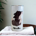 Kids Wolf Tumbler 15oz With Reusable Straw, Can Be Personalized
