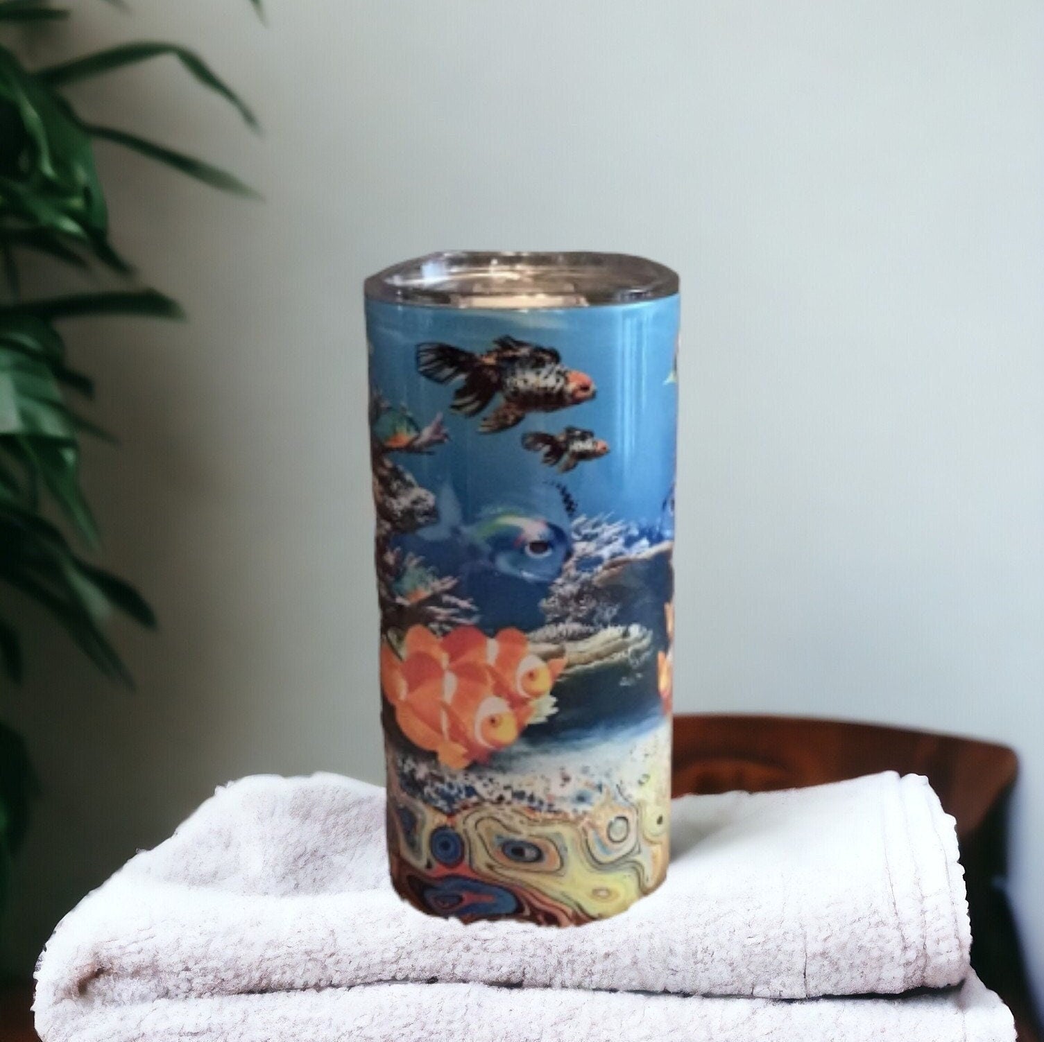 Kids Fish Tumbler 15oz With Reusable Straw, Can Be Personalized