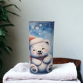 Cute Kids Christmas Polar Bear Tumbler 15oz With Reusable Straw, Can Be Personalized