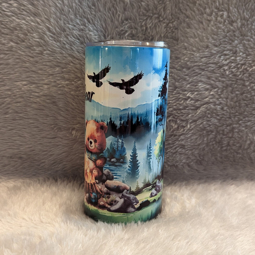 Campfire Bear Tumbler Can Be Personalized, Kids Camping Cup With Name, Bear Cup For Kids, Bear Tumbler, Includes Reusable Plastic Straw