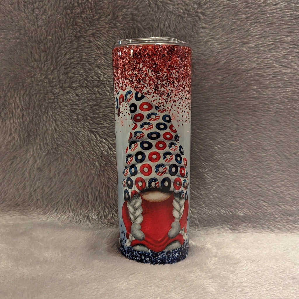 Beautiful Patriotic Gnome Tumbler, Gnome Tumbler Cup, Gnome Lovers Tumbler, Patriotic Gift, USA Tumbler, Fourth Of July Gift
