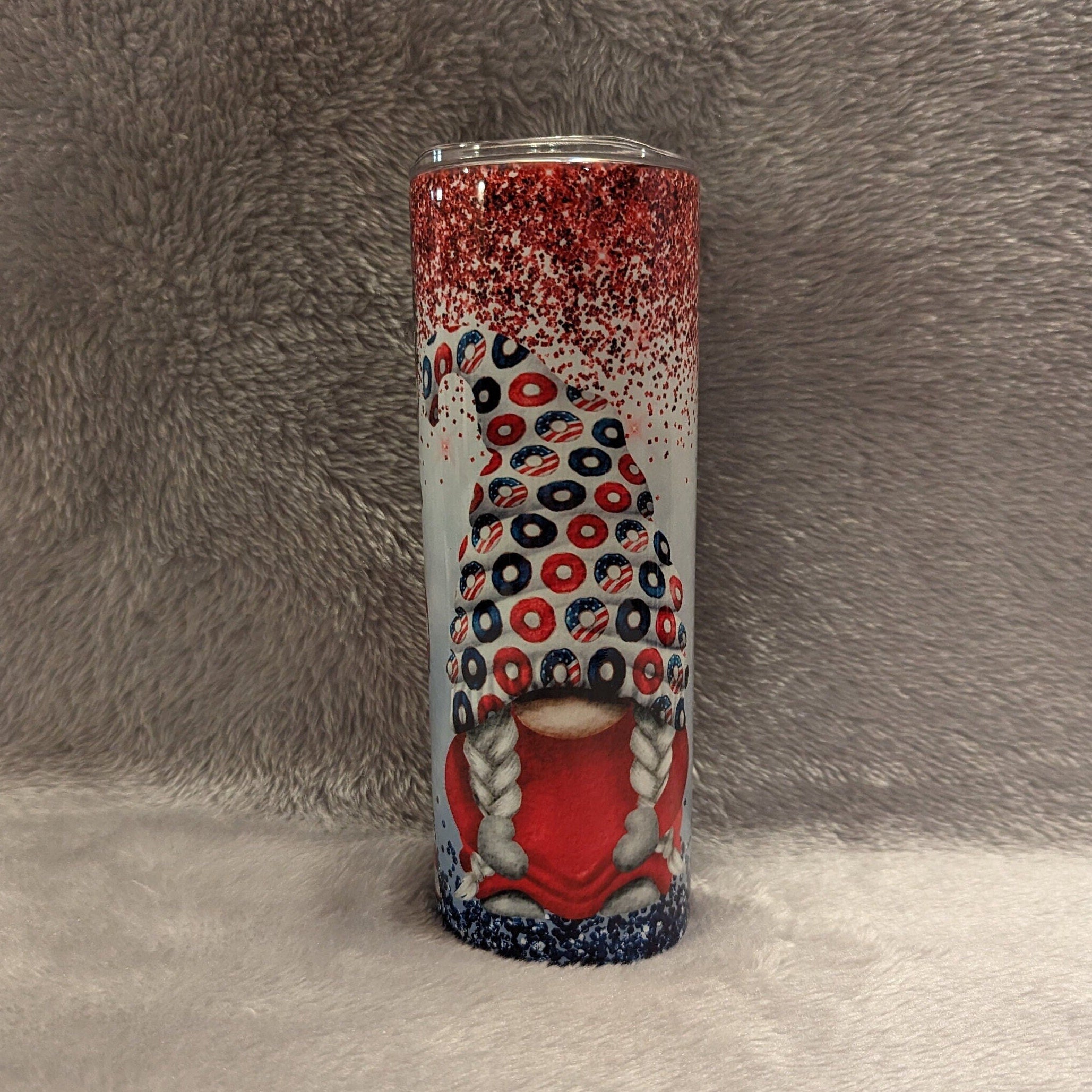 Beautiful Patriotic Gnome Tumbler, Gnome Tumbler Cup, Gnome Lovers Tumbler, Patriotic Gift, USA Tumbler, Fourth Of July Gift
