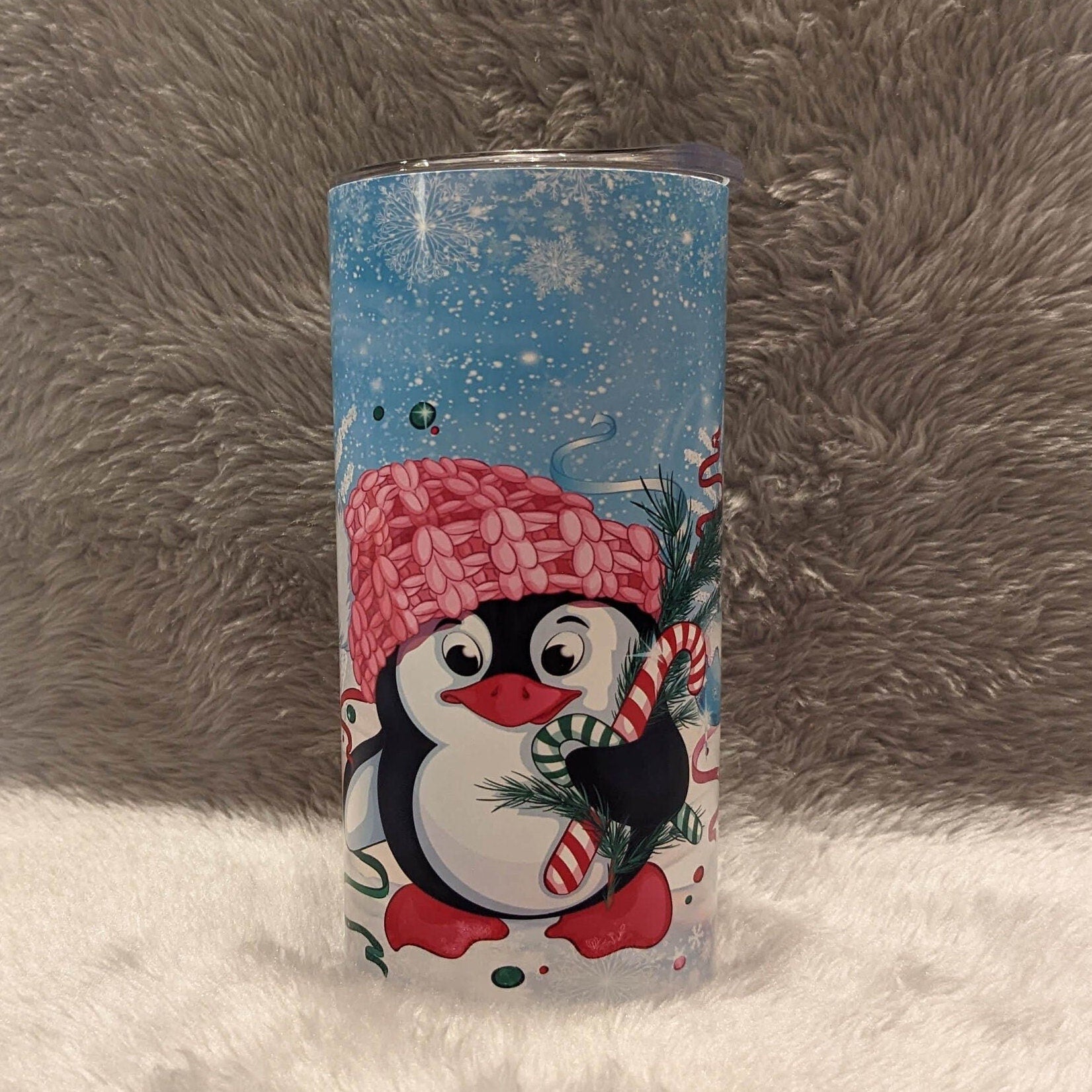 Kids Penguin Tumbler Can Be Personalized, Penguin Cup With Name, Includes A Reusable Straw, Cup With Lid and Straw For Home or On The Go