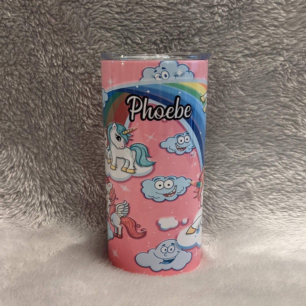 Kids Unicorn Tumbler Can Be Personalized, Kids Tumbler With Name, 15oz Tumbler With Reusable Straw For Home Or On The Go, Gift For Kids