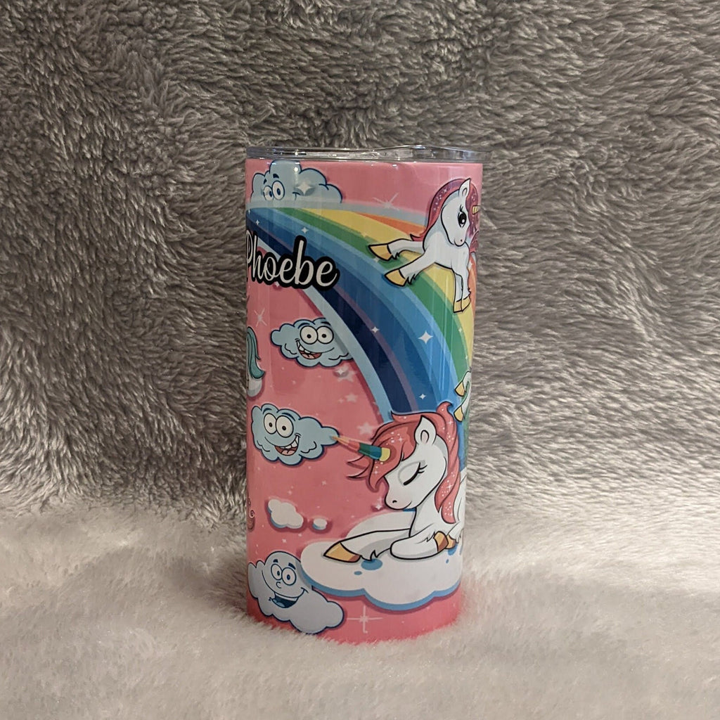 Kids Unicorn Tumbler Can Be Personalized, Kids Tumbler With Name, 15oz Tumbler With Reusable Straw For Home Or On The Go, Gift For Kids