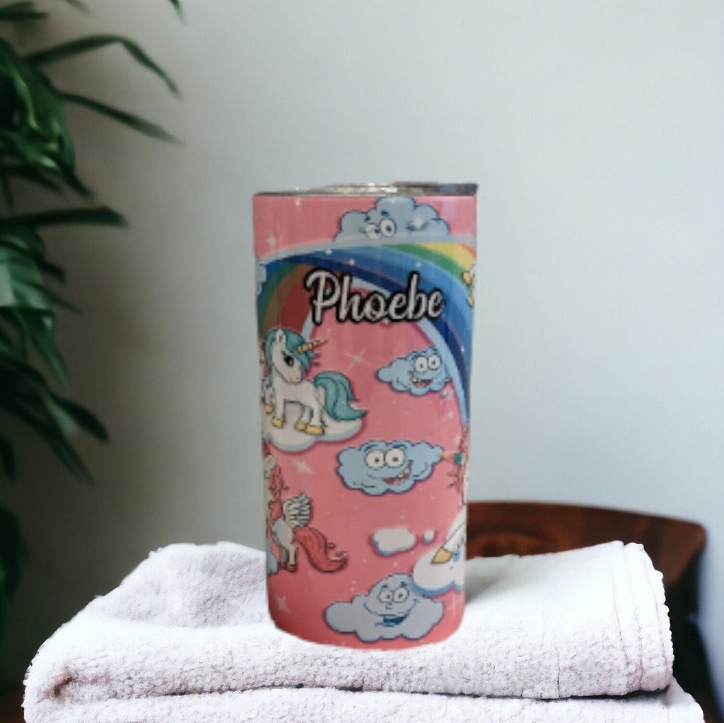 Kids Unicorn Tumbler Can Be Personalized, Kids Tumbler With Name, 15oz Tumbler With Reusable Straw For Home Or On The Go, Gift For Kids
