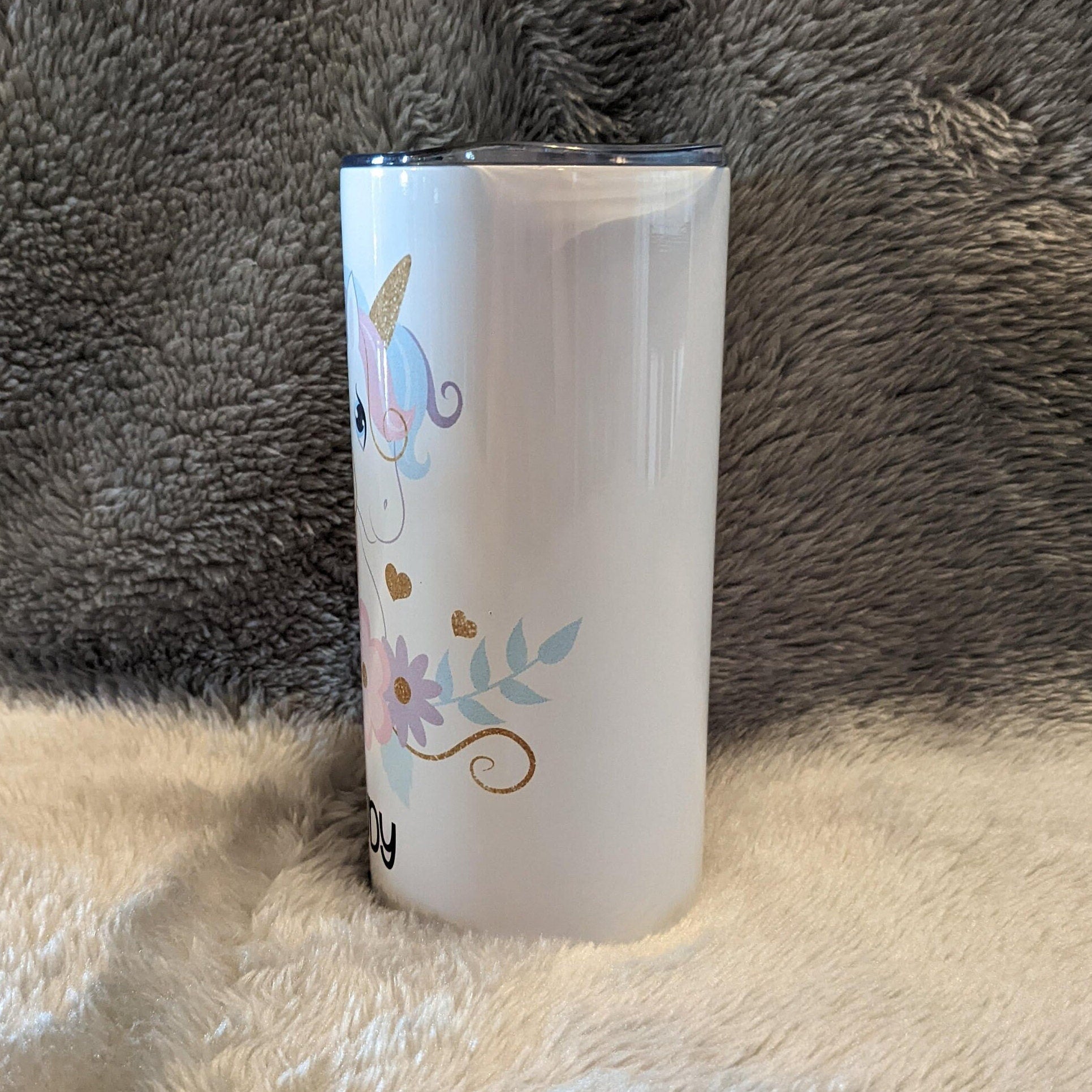 Kids Unicorn Tumbler Can Be personalized, Cup With Name, Insulated Toddler Tumbler With Reusable Plastic Straw, For Home Or On The Go