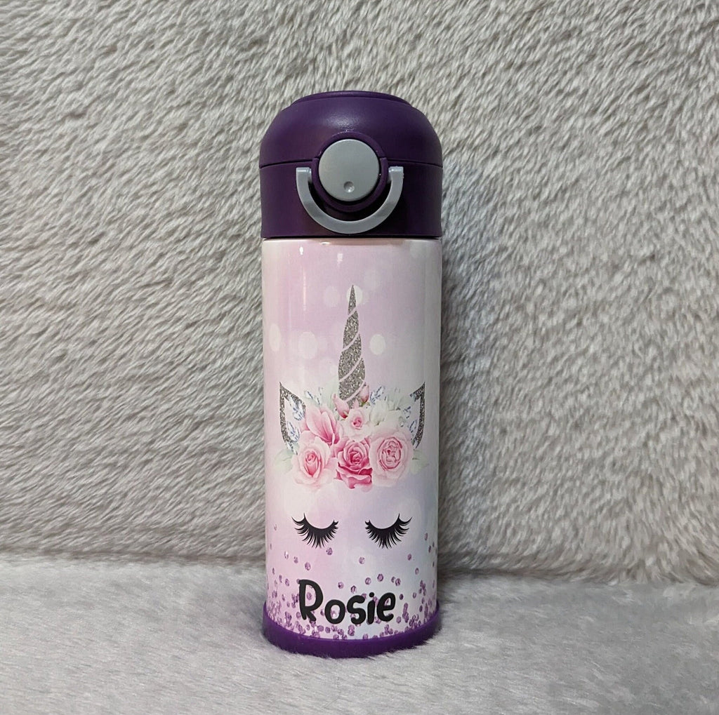 Kids Unicorn Water Bottle Can Be Personalized, Great For School Home Or On The Go, Unicorn Cup With Name, Gift For Daughter Or Niece