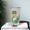 Kids Cartoon Snake Tumbler Personalized, Snake Cup With Name, Kids Personalized Tumbler, Snake Gift, 15oz Tumbler With Reusable Straw