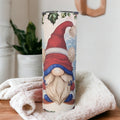 Skiing Gnome Tumbler Gets You Into The Winter Spirit, Gnome Tumbler Can Be Personalized, Great For Hot Or Cold Drinks, Includes A Straw