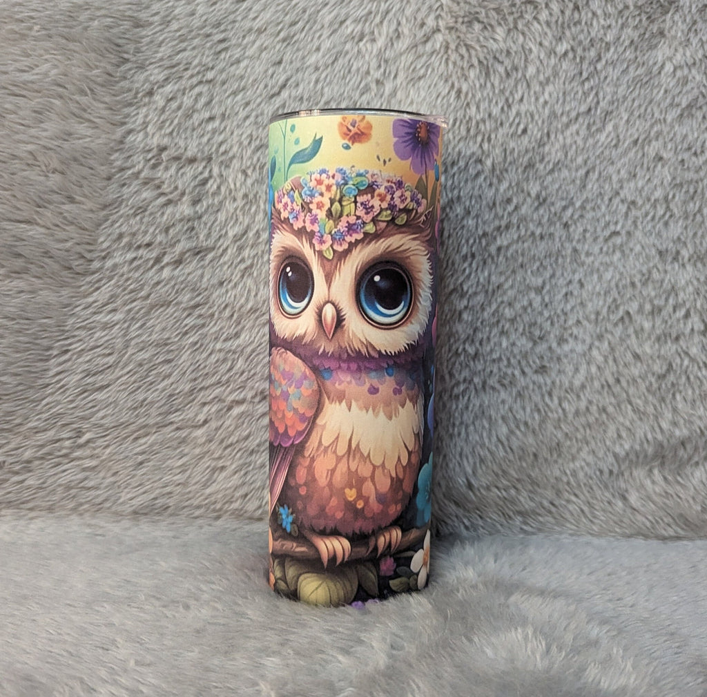 Eye-Catching Owl Tumbler - Fun and Functional with Reusable Straw, Can Be Personalized and Great For Hot Or Cold Drinks