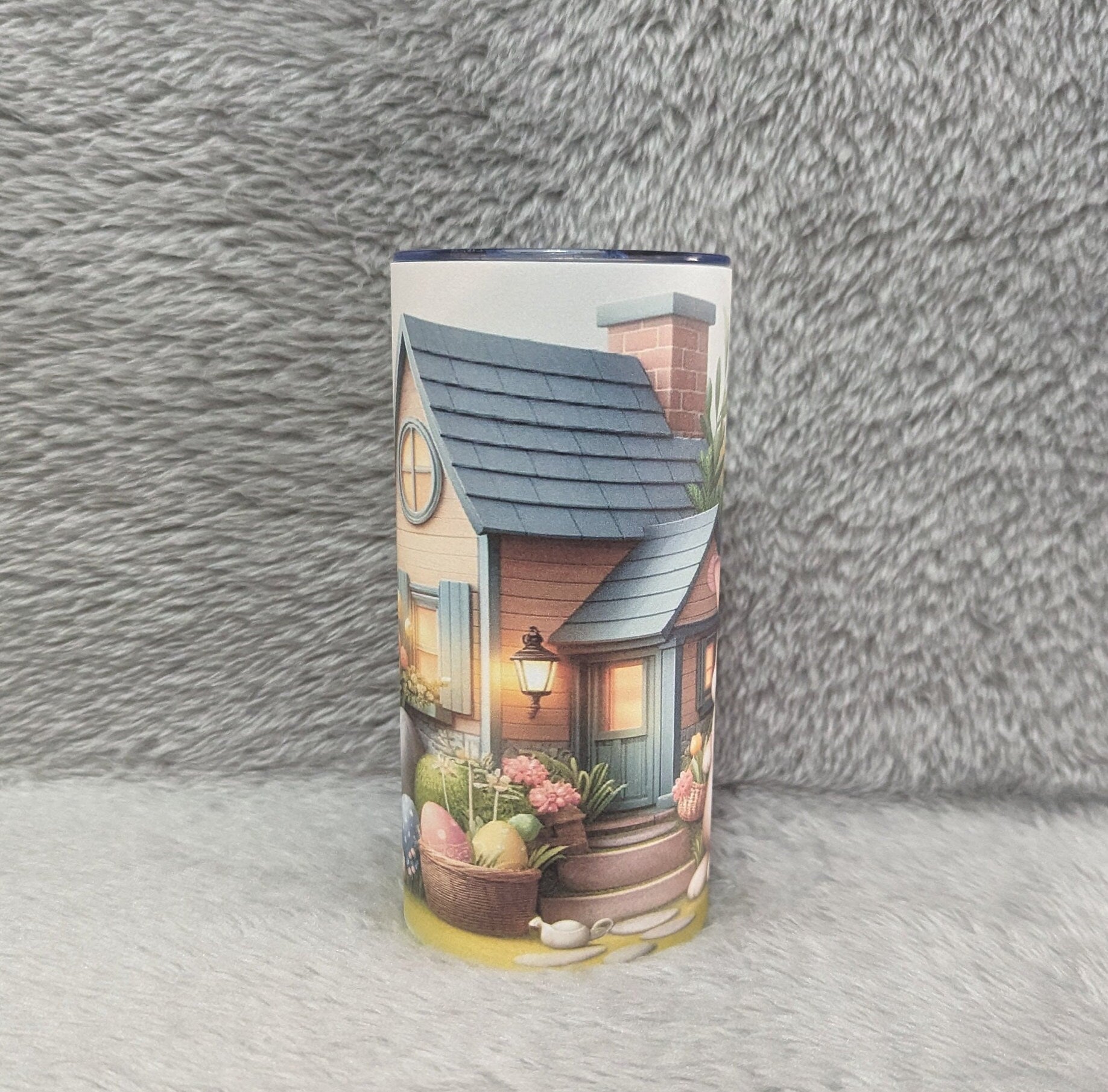 Kids Easter Tumbler with A Bunny Rabbit and Eggs -  Includes Straw, Can Be Personalized, Easter Cup With Name, Easter Tumbler, Gift For Kids
