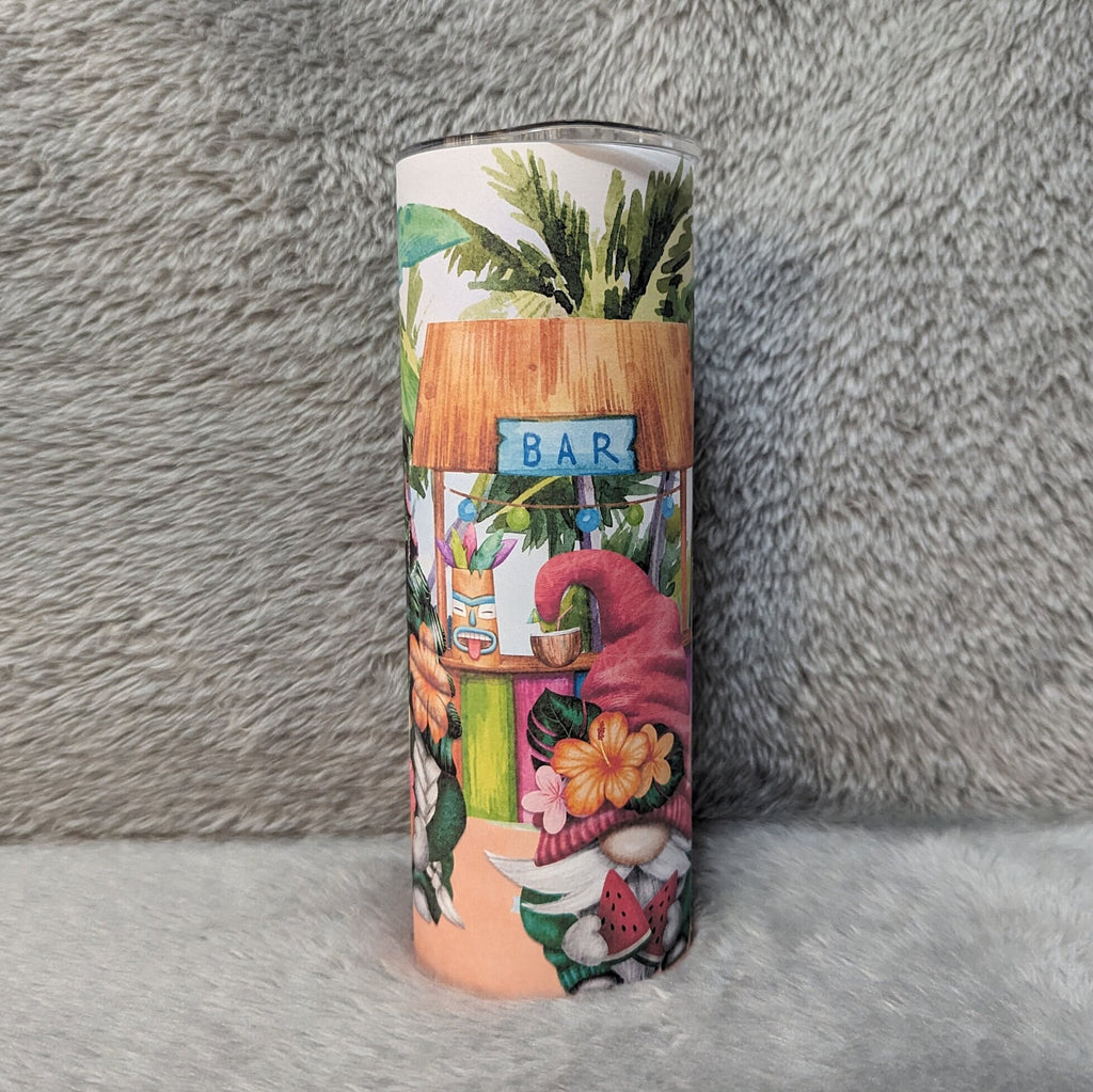 Vacation Beach Gnome Tumbler Can Be Personalized, Beach Gnomes Cup, Vacation Cup, Beach Gnome Tumbler With Reusable Straw For Everyday Use