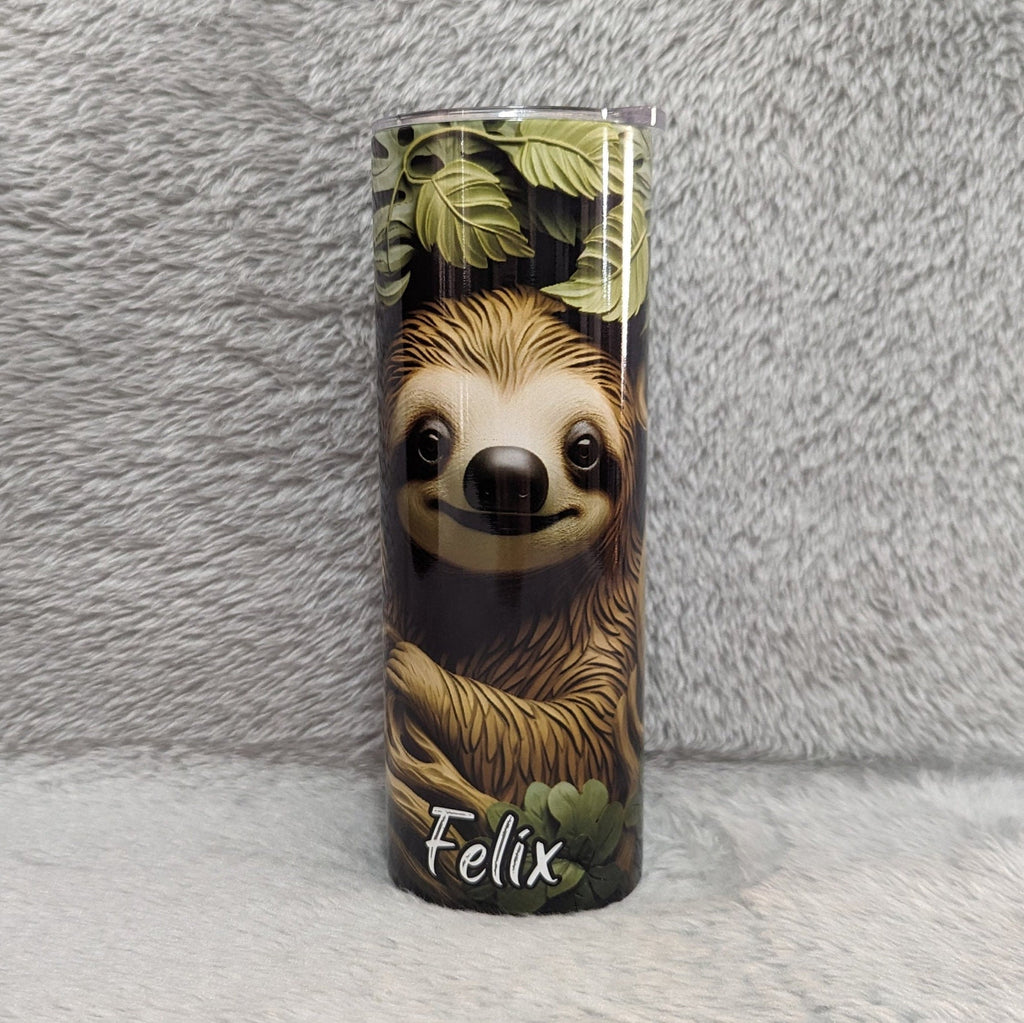 Adorable Sloth Tumbler, Quench Your Thirst with a Cute Sloth Sitting in a Tree Tumbler, Sloth Cup, Sloth Gift, Sloth Tumbler With Straw