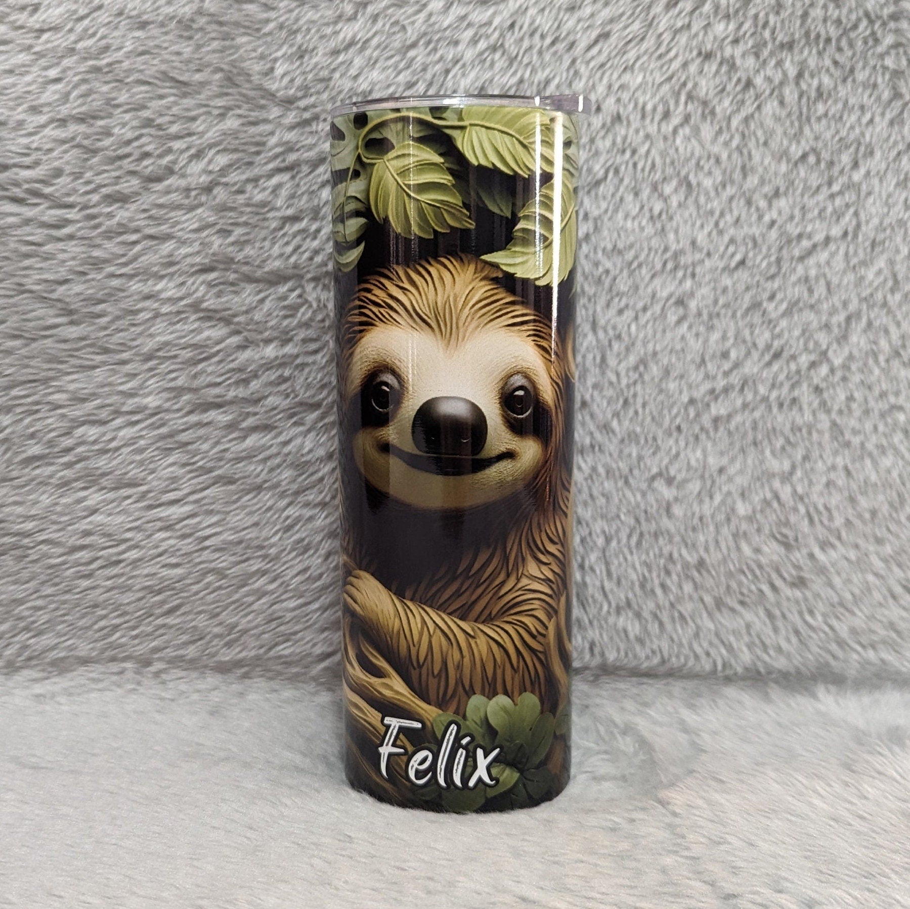 Adorable Sloth Tumbler, Quench Your Thirst with a Cute Sloth Sitting in a Tree Tumbler, Sloth Cup, Sloth Gift, Sloth Tumbler With Straw