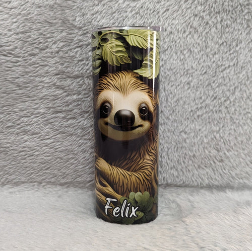 Adorable Sloth Tumbler, Quench Your Thirst with a Cute Sloth Sitting in a Tree Tumbler, Sloth Cup, Sloth Gift, Sloth Tumbler With Straw