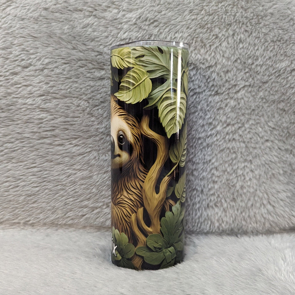 Adorable Sloth Tumbler, Quench Your Thirst with a Cute Sloth Sitting in a Tree Tumbler, Sloth Cup, Sloth Gift, Sloth Tumbler With Straw