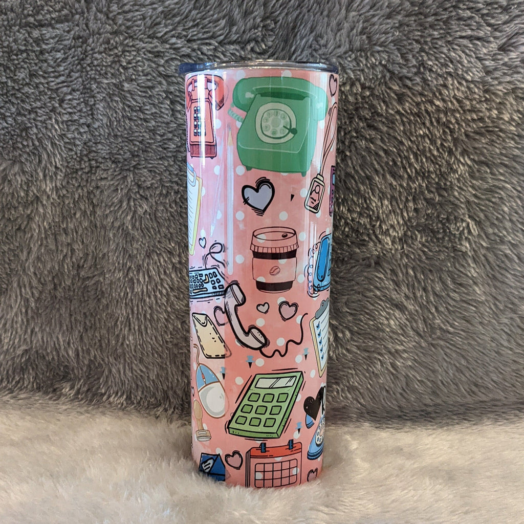 Receptionist Life Tumbler Includes Reusable Straw, Receptionist Gift For Her, Hot Or Cold Drinkware With Straw, For Home Work or On The GO