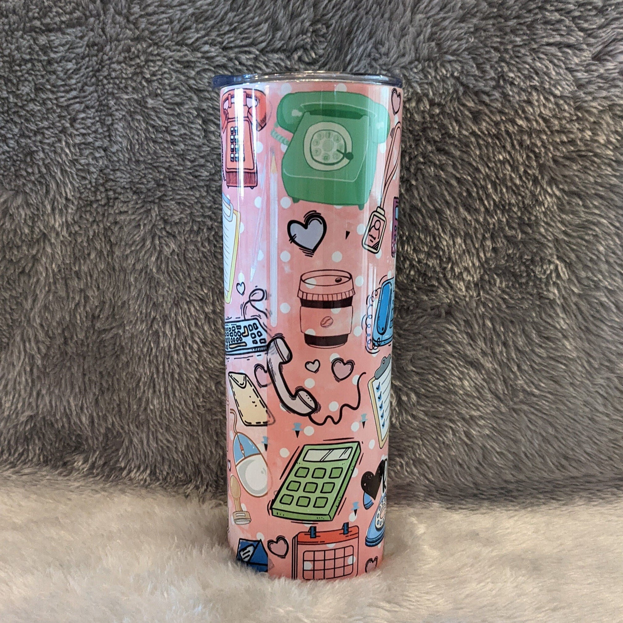 Receptionist Life Tumbler Includes Reusable Straw, Receptionist Gift For Her, Hot Or Cold Drinkware With Straw, For Home Work or On The GO