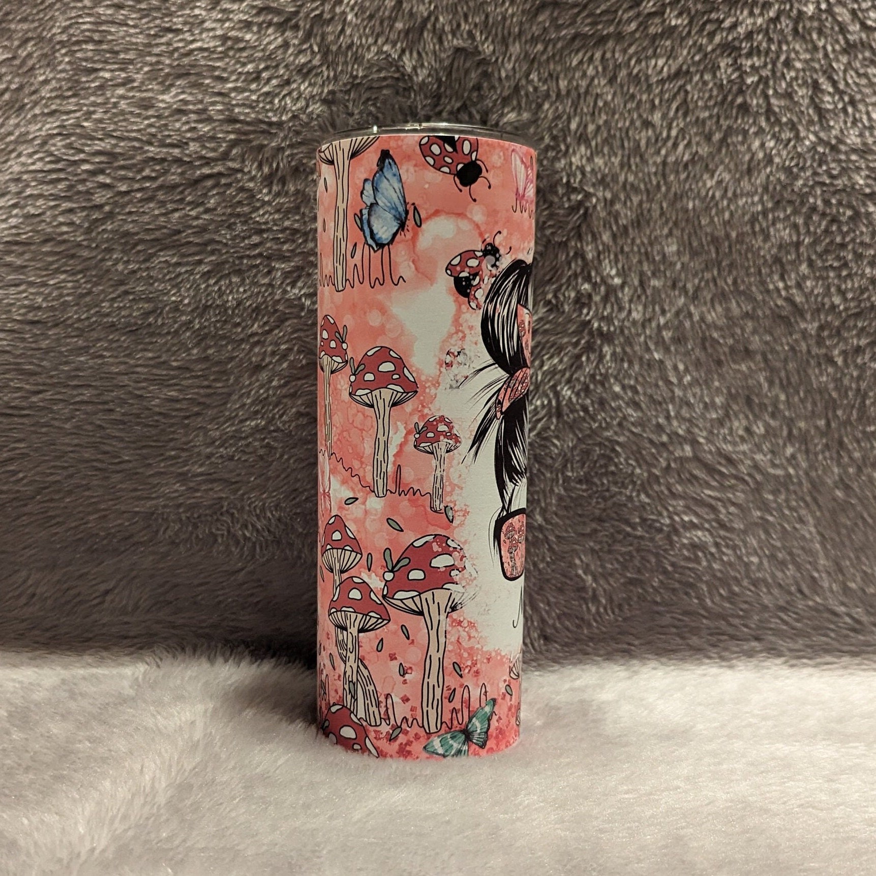 Ladybug Tumbler Can Be personalized, Personalized Tumbler With Reusable Straw, Ladybug Cup With Name, Lady Bug Lover Gift