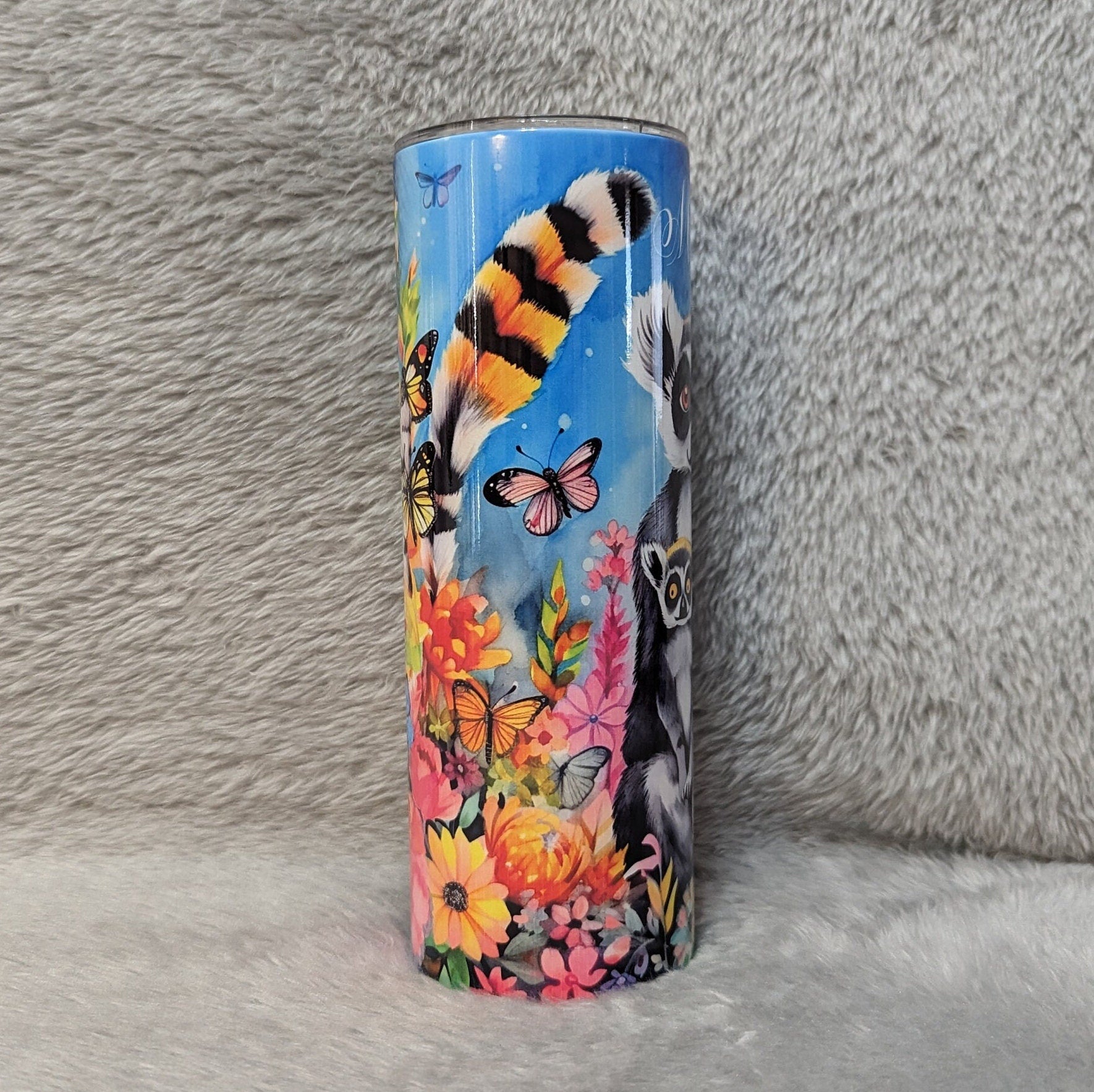 Lemur Tumbler 20oz With Reusable Straw, Can Be Personalized
