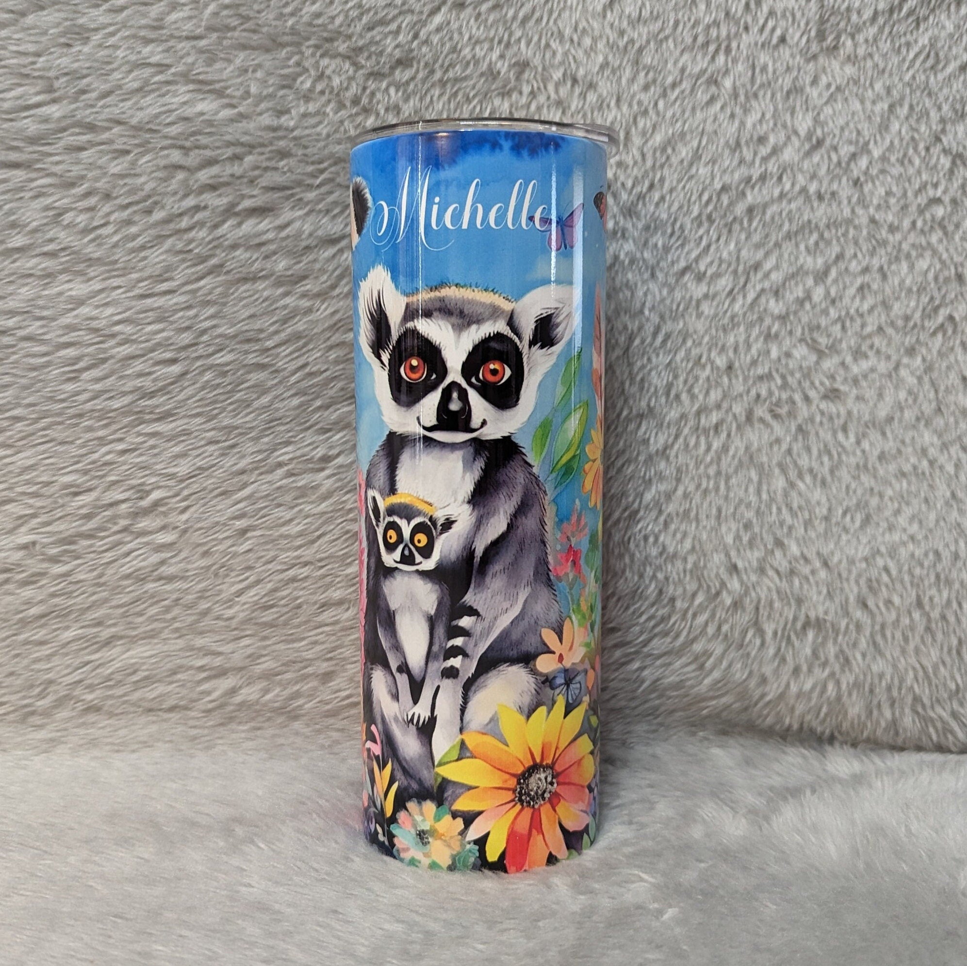 Lemur Tumbler 20oz With Reusable Straw, Can Be Personalized